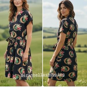 Lena Hoschek Sunny Day Belted Silk Dress